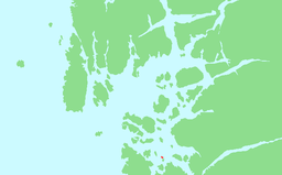 Ön Hellesøys läge.