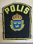 Svenska polisens broderade emblem som togs fram till uniformen 1974.