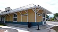 This is a full image. It fills the page. The train station that was once part of the W&OD rail line and is now the western end of the W&OD trail.