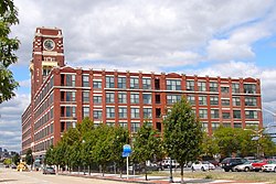 The historic RCA Building 17 is one of the few remaining buildings in 