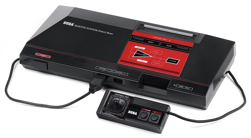 The Sega Master System console and controller.