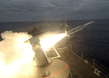 A RIM-66 being launched in 2006 from the Spanish frigate Canarias Standard Missile - ID 060730-N-8977L-012.jpg
