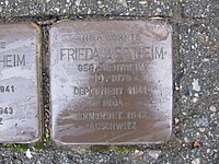 der Stolperstein für Frieda Wertheim