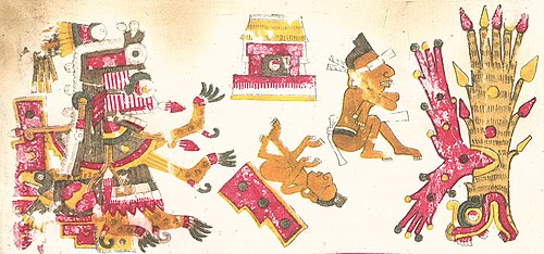 Itzpapalotl In Tamoanchan described in the Codex Borgia.