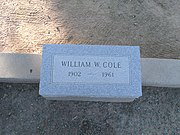 The grave site of William Wesley Cole (1902-1961). Cole served as Mayor of Tempe from (1937-1948). He is buried in Sec. E.