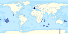 world ocean map showing territorial waters of France