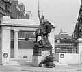 The memorial before the Second World War, in its original position with stone backdrop