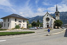 Ang Town Hall ug Simbahan sa Vivier-Du-Lac