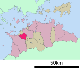 Zentsujis läge i Kagawa prefektur