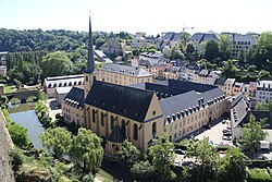 A view of Neimënster Abbey in Grund
