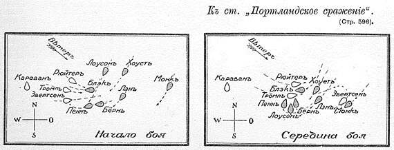 Карта-схема к статье «Портландское сражение». Военная энциклопедия Сытина (Санкт-Петербург, 1911-1915).jpg