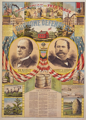 Presidential Election of 1896 Republican Poster - William McKinley (Pres) & Garret A. Hobart (VP)