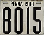 Номерной знак Пенсильвании 1909 года.jpg
