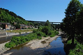 Le viaduc de Remouchamps surplombant la vallée de l'Amblève