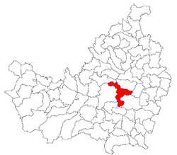 Location of the settlement on Cluj County map