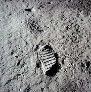 Buzz Aldrin bootprint. It was part of an experiment to test the properties of the lunar regolith.