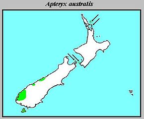 Description de l'image Apteryx australis Distribution.jpg.