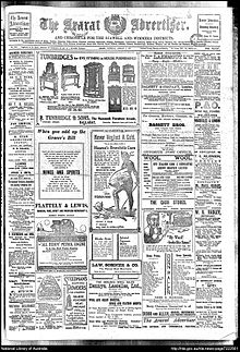 Front page, Ararat Advertiser, 3 January 1914 Ararat Advertiser 3 January 1914.JPG