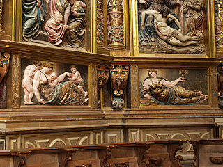 Detalle del altar mayor de Astorga, de Gaspar Becerra.