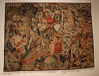 Битва в Ронсевальском ущелье (778). Гобелен, вышитый шелком. Бургундия, 1475-1500 гг.