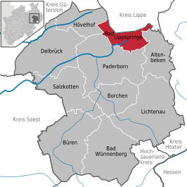 Kaart van Bad Lippspringe