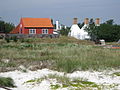 Uitzicht op het vissersdorpje "Snogebæk", in het zuidoosten van het eiland Bornholm in de Oostzee.