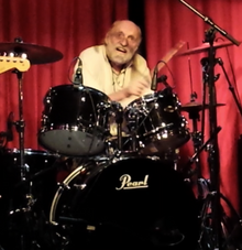 Bosse Skoglund playing the drums at Fasching in Stockholm in October 2013