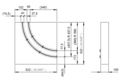 Kreisbogen von 90°, zweigleisig, Quadrat von 532 mm