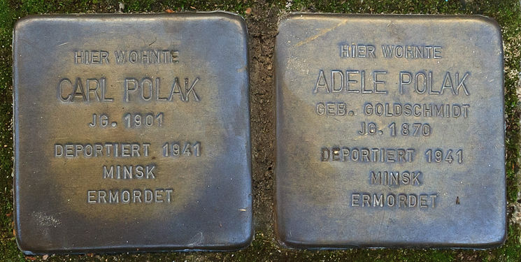 Stolpersteine für Carl und Adele Polak an der Graudenzer Straße in Bremen