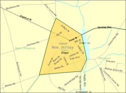 Census Bureau map of Elmer, New Jersey