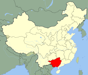 An SVG map of China with the Guangxi autonnomo...