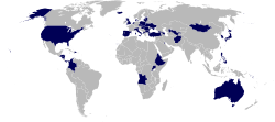 The "coalition of the willing" named by the US State Department in 2003. Coalition of the willing.svg