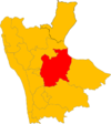 Mappa della Comunità Montana Greca Destra Crati nella Provincia di Cosenza