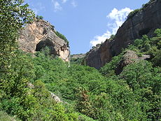 Juliol (2): La Llau de la Font, a Serradell (Conca de Dalt, Pallars Jussà). La vall d'aquesta llau conté diversos conjunts troglodítics