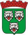 Wappen von Lobberich, rot gezungt im Dreipass