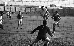 משחק כדורגל בין מכבי חיפה (חולצות לבנות) למכבי יפו, 1969, אוסף דן הדני, הספרייה הלאומית