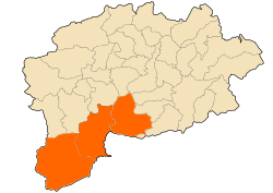 Map of Guelma Province highlighting the district