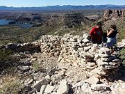 My son Jose and my daughter-in-law Heather inspecting the Hohokam ruins.