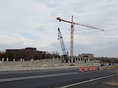 Construction of Herndon station in 2017