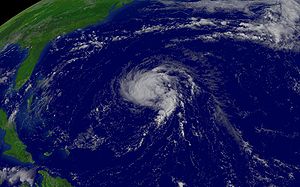 Irene was located south of Bermuda and was mov...