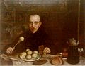 «Завтрак», автопортрет, 1914. Холст, масло. НХМ РБ