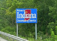 Indiana state welcome sign