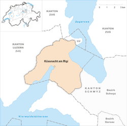 屈斯纳赫特在屈斯纳赫特区的位置