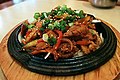 Jeyuk bokkeum, stir-fried pork in gochujang (chili pepper paste)