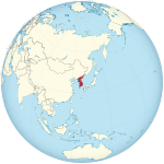 Koreas on the globe (Japan centered).svg