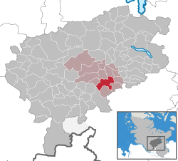 Elhelyezkedése Schleswig-Holstein térképén