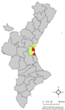 Localización de Valencia respecto a la Comunidad Valenciana