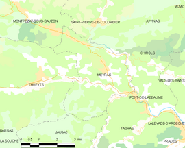 Mapa obce Meyras