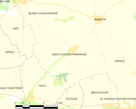 Mapa obce Saint-Loup-en-Champagne