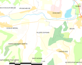 Mapa obce Villers-sur-Bar